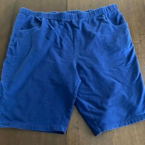 Quacker Factory by Jeanne Bice Shorts Women 1X Blue Cotton Stretch Elastic Waist